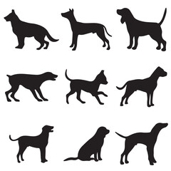 Silhouettes of dog breeds
