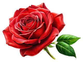 Crimson Rose: A Detailed Botanical Illustration