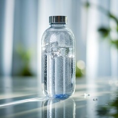 Clear Bottle of Water on a White Background – Hydration and Healthy Lifestyle Concept