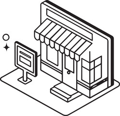 Shop illustration icon use for graphic design and printing.