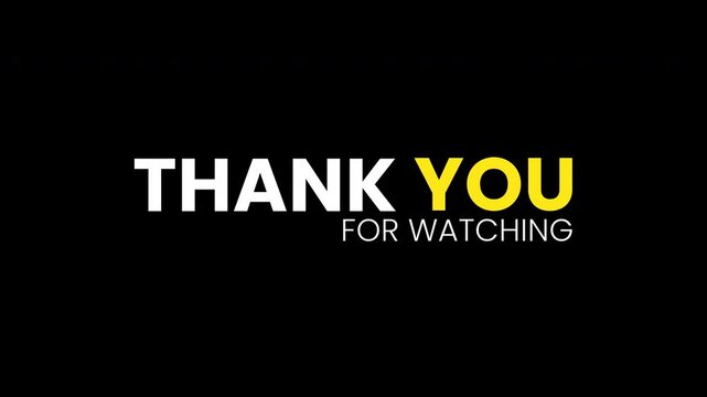 Simple end screen saying thank you for watching. Suitable for YouTube videos, vlogs, and other video content. Perfect for enhancing video endings.