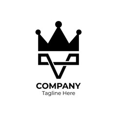 Initial letter V logo crown icon combination. Usable for business and branding logos. 