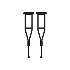 Medical crutches symbol icon
