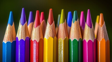 A close-up of various colorful pencils, showcasing a vibrant palette for creativity.