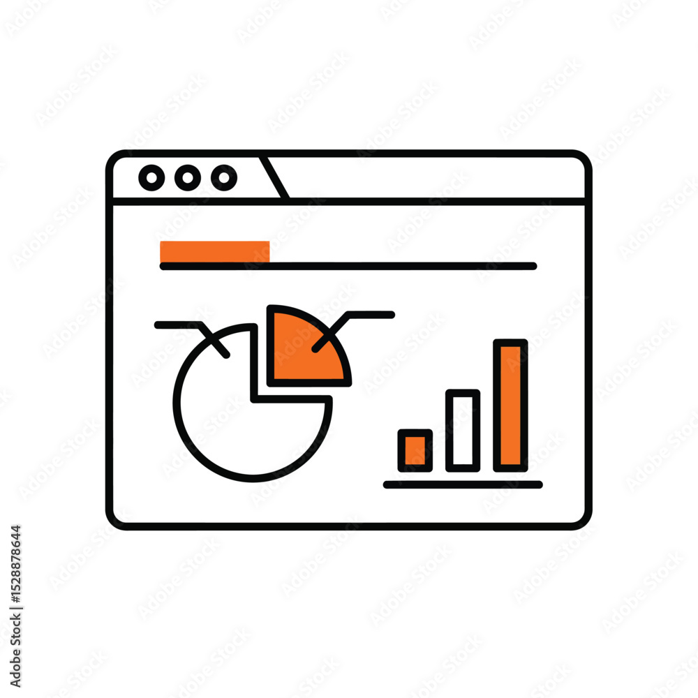 Poster webpage showing pie chart and bar graph data analytics