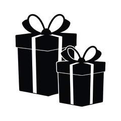 Vector Silhouette art of  gift boxes