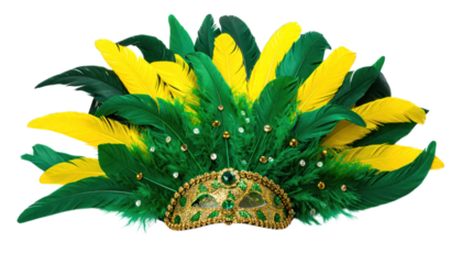 Colorful feather mask headpiece