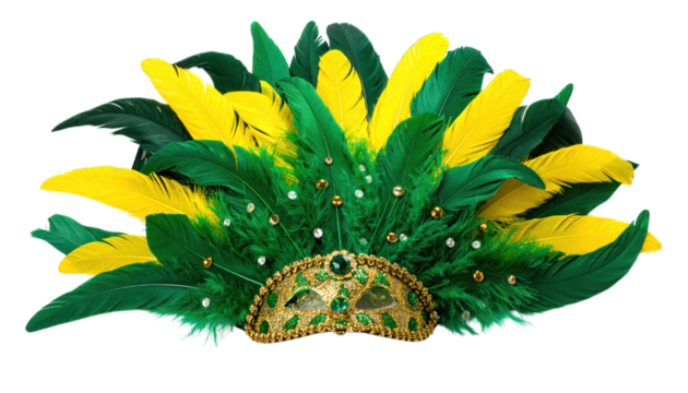 Colorful feather mask headpiece