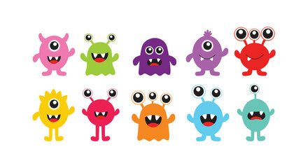 Cheerful Monster Friends Abstract Collection