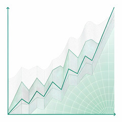 clean graph on pale green thin line rising gently