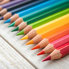 close up of colored pencils