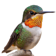 Ruby-throated hummingbird isolated on transparent background.