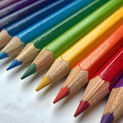 close up of colored pencils