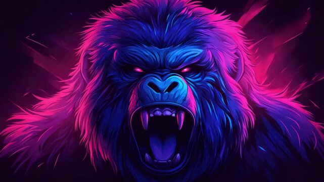 Vibrant Gorilla Portrait