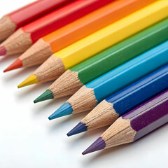close up of colored pencils