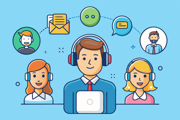 Customer support team providing excellent service