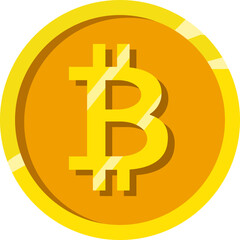 Golden bitcoin isolated coin icon. Vector illustration	
