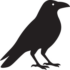 Versatile Crow Silhouette Vector for Spooky Themes Nature Designs and Mysterious Branding Black Bird