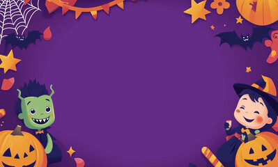 Cute halloween characters illustration