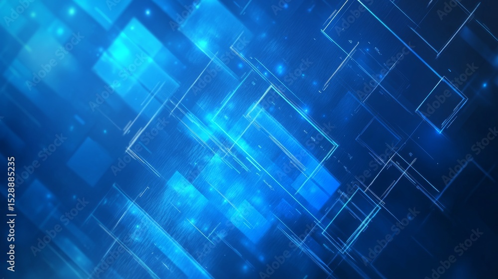 Poster abstract blue geometric quadrilateral background with modern business technology theme and digital g