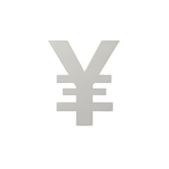 Fototapeta premium White Yen Symbol with Transparent Background, Sleek Icon