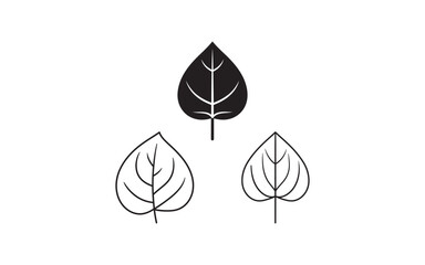 Stylized vector artwork showcasing three unique leaf designs, representing simplicity, nature, and minimalistic aesthetics. Ideal for eco-friendly themes and nature-inspired branding