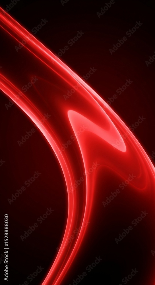 Canvas Prints abstract digital art featuring fluid red lines, ideal for modern and high-tech themes.