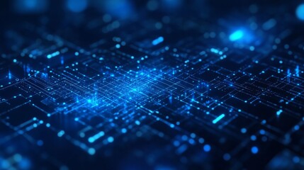 Blue geometric abstract background with glowing digital lines and modern tech-inspired shapes for futuristic technology design and innovation concepts




