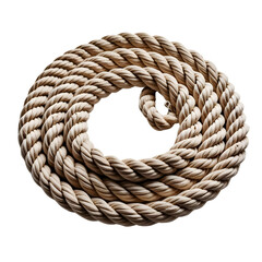 Nautical Rope Coil A Textured Spiral Design isolated on transparent background Generative AI.