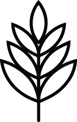 Barley Outline Icon: Cereal Grain

