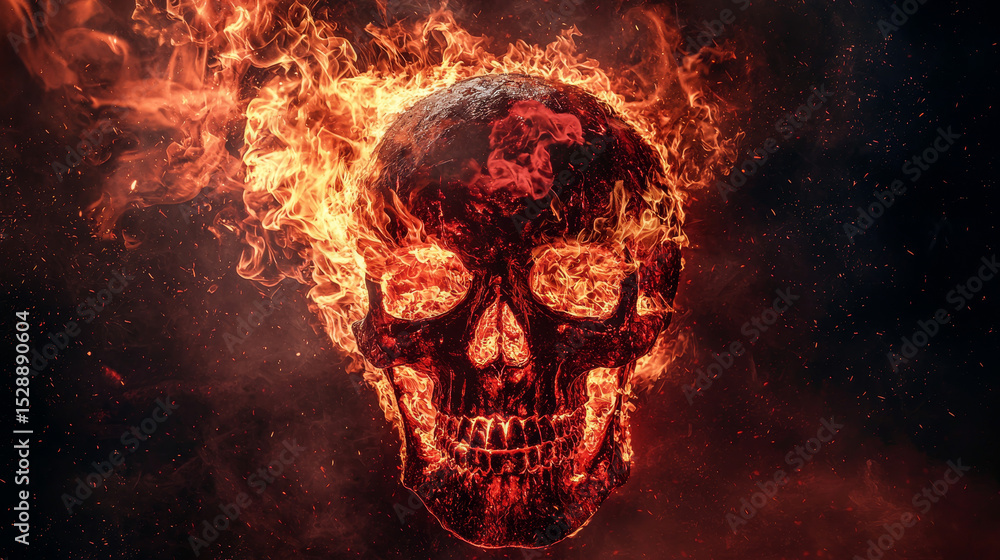 Poster futuristic digital illustration of human head with glowing brain network symbolizing artificial inte