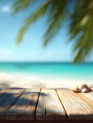 Fototapeta premium Table on the beach holiday