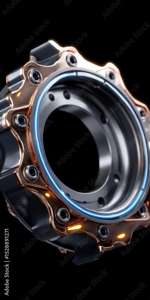 Poster futuristic auto part high detail 3d render of a mechanical component