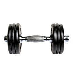 Fototapeta premium Dumbbell isolated on Transparent background for fitness and strength training exercises, dumbbell isolated onisolated on PNG background