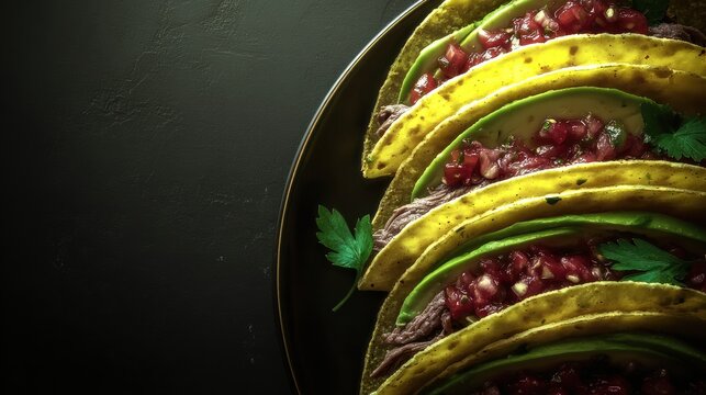 Delicious tacos arranged on a plate