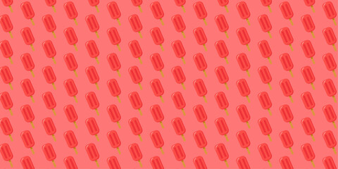 Colorful Summer Popsicle Seamless Pattern. Cute Ice Cream Treats for Fabric, Wallpaper, Design vector