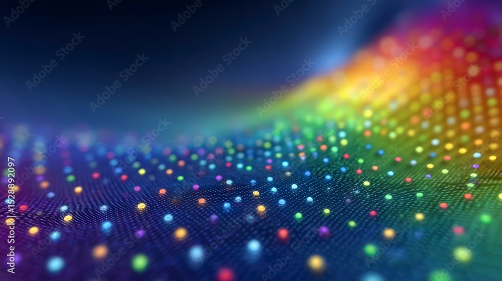 Poster abstract rainbow data flow colorful digital wave technology background