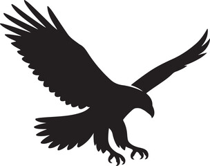 Soaring Eagle Silhouette Vector Graphic Powerful Bird of Prey Clip Art Freedom Strength Symbol PNG