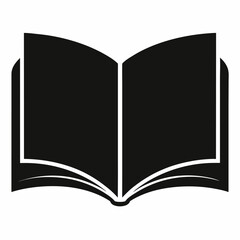  blank opened book silhouette on-white-background