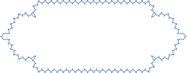 Blue Zigzag Border Frame – Unique Geometric Label Outline for Modern Templates, Creative Tags, Invitations, Greeting Cards, Digital Projects, Posters, Crafts, and Decorative Design Uses