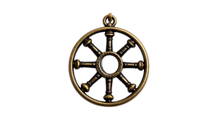 Fototapeta premium Golden metal circular pendant