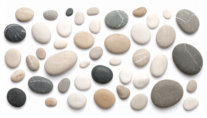 Natural stones of different colors creating a relaxing pattern