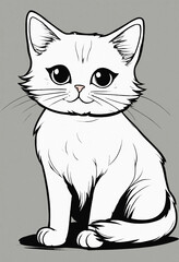 Obraz premium black and white cat