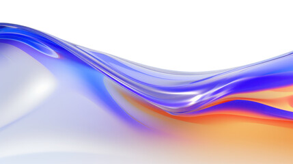 Naklejka premium Dynamic Blue and Orange Abstract Wave Pattern with Smooth Gradient and Transparent Background