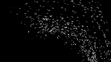 Blurred fire embers sparks on black background . Texture isolated overlays. Concept of particles, sparkles, flame and light.