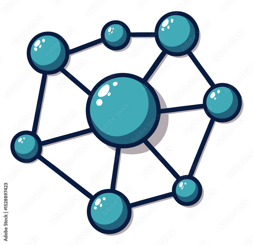 Poster network connection icon technology node structure vector