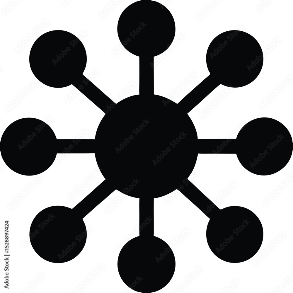 Aufkleber abstract network icon connection node data system vector