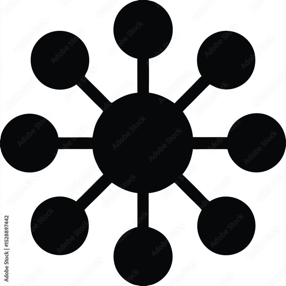 Aufkleber network system icon abstract connection node data vector