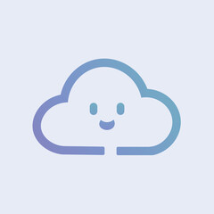 Clouds set in cute cartoon flat style vector illustration