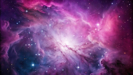 Vibrant pink and purple nebula galaxy space background